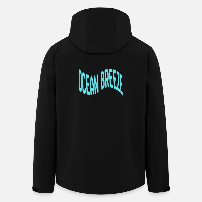 Ocean Breeze Curved Typography - Men’s Recycled Softshell Jacket by Stanley/Stella - black