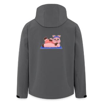 Pig Yoga Fitness Gymnastics - Men’s Recycled Softshell Jacket by Stanley/Stella - anthracite - Back - AI Model Male 185 light (185cm)