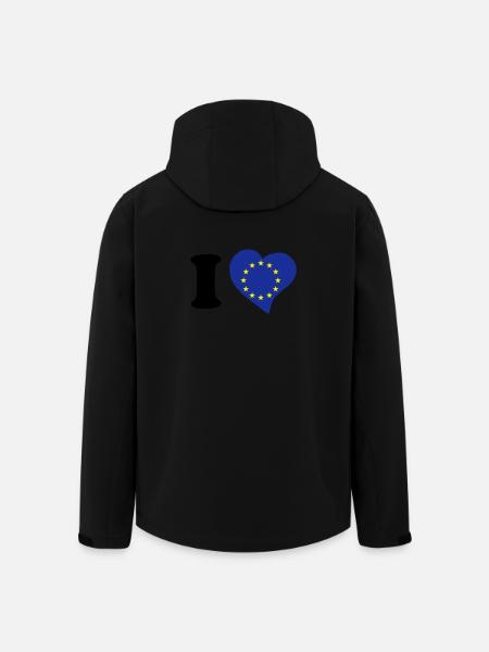 I love EU - Men’s Recycled Softshell Jacket by Stanley/Stella - black