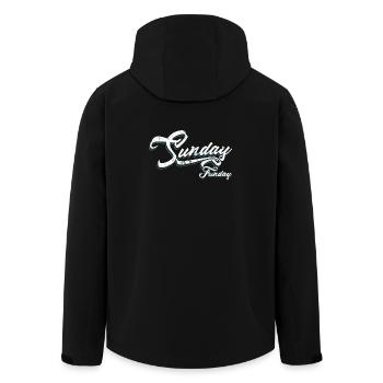 Sunday Funday Script Neon - Men’s Recycled Softshell Jacket by Stanley/Stella - black - Back - AI Model Male 185 light (185cm)