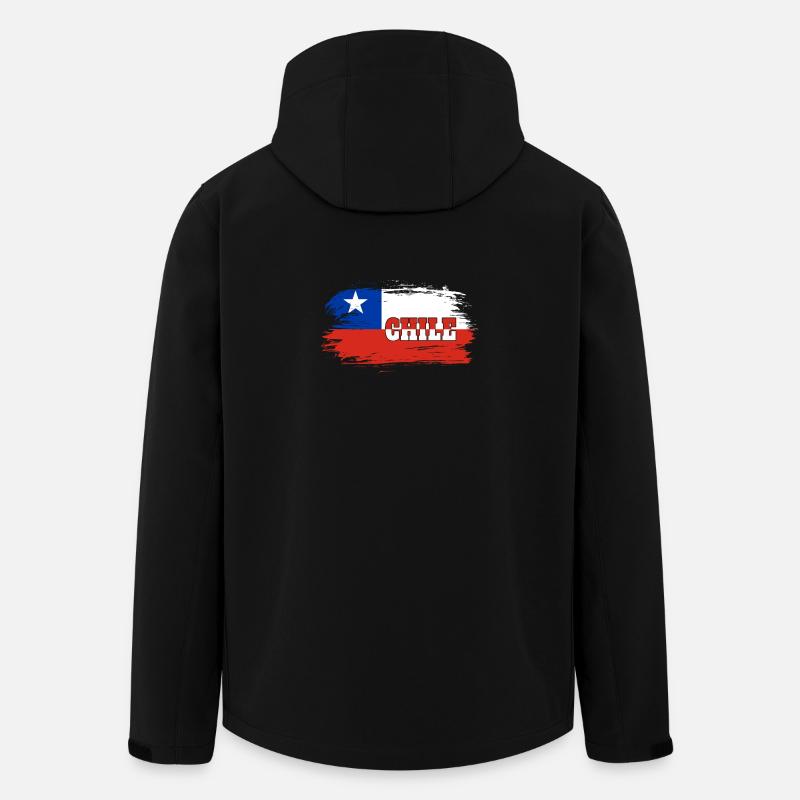 Drapeau chili / Cadeau drapeau national - Veste softshell homme en polyester recyclé Stanley/Stella - noir