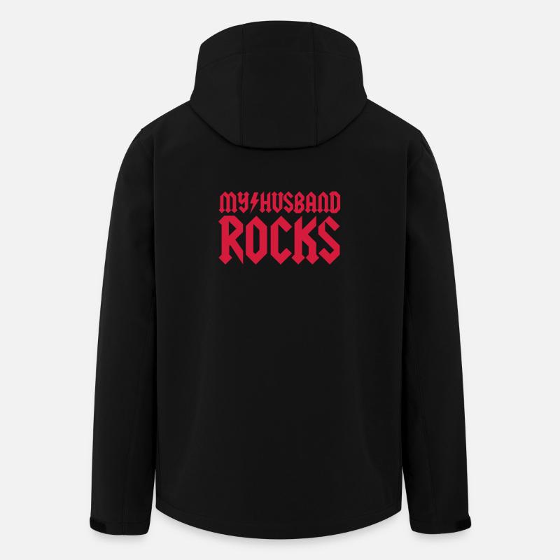 My husband rocks - Recycelte Männer Softshell-Jacke von Stanley/Stella - Schwarz