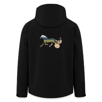 traber rennen trabrennen - Recycelte Männer Softshell-Jacke von Stanley/Stella - Schwarz - Hinten - AI Model Male 185 light (185cm)