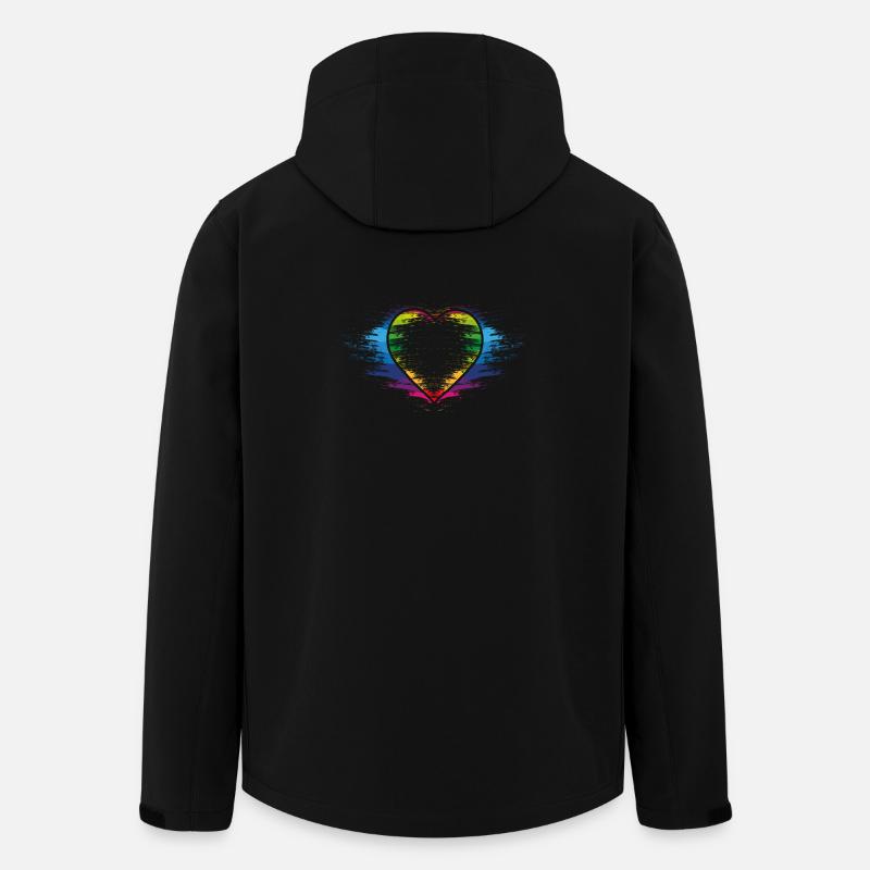 Regenbogen Herz - Recycelte Männer Softshell-Jacke von Stanley/Stella - Schwarz