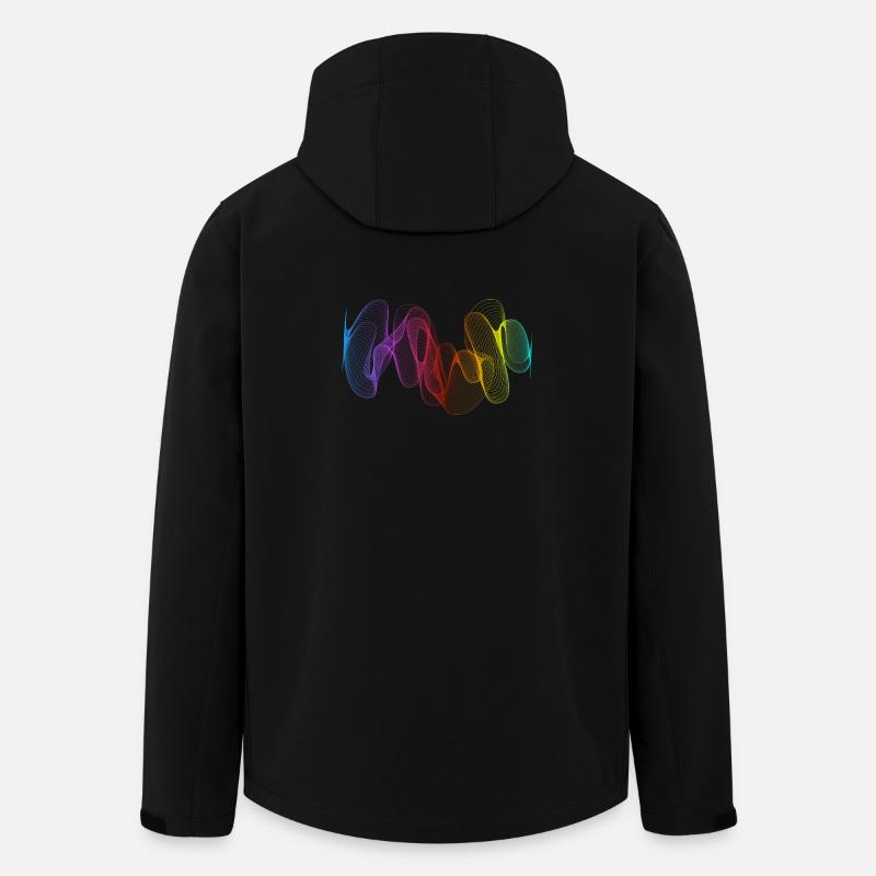 Abstrakte Linien Design 02 - Recycelte Männer Softshell-Jacke von Stanley/Stella - Schwarz