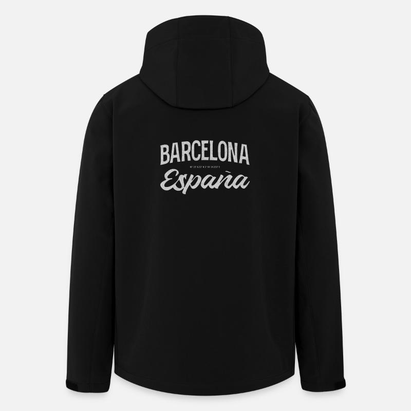 Barcelona España Script Design - Men’s Recycled Softshell Jacket by Stanley/Stella - black