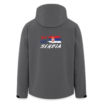 We are Serbia - Men’s Recycled Softshell Jacket by Stanley/Stella - anthracite - Back - AI Model Male 185 light (185cm)