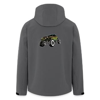 Dégradé de crâne de Monster Truck - Veste softshell homme en polyester recyclé Stanley/Stella - charbon - Dos - AI Model Male 185 light (185cm)