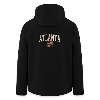 Atlanta Georgia Retro Flag Tee - Recycelte Männer Softshell-Jacke von Stanley/Stella - Schwarz - Hinten - AI Model Male 185 light (185cm)