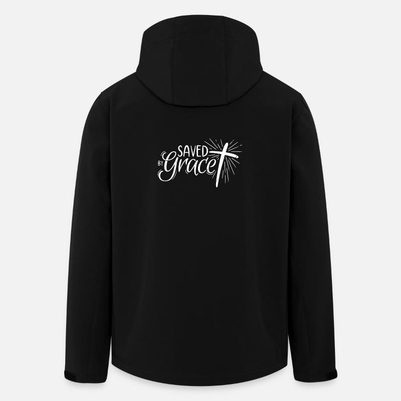 Sauvé par Grace Lettering - Veste softshell homme en polyester recyclé Stanley/Stella - noir