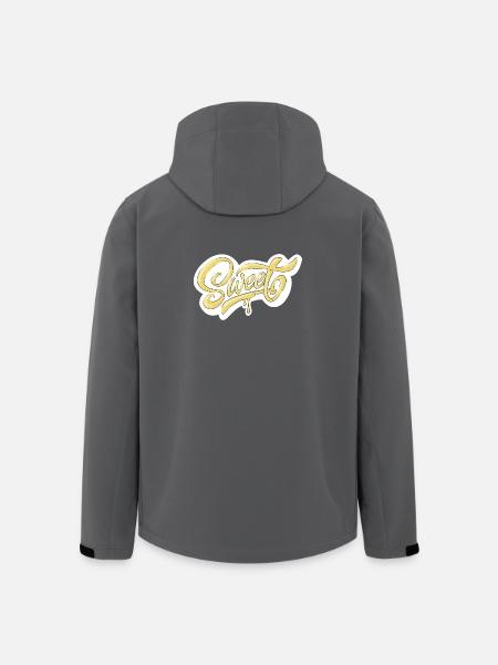 Sweet Script Typography Design - Men’s Recycled Softshell Jacket by Stanley/Stella - black