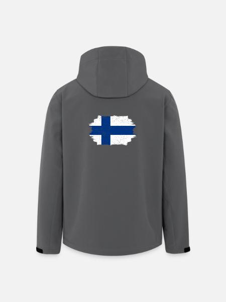 Brushed Finnish Flag Cross - Men’s Recycled Softshell Jacket by Stanley/Stella - black