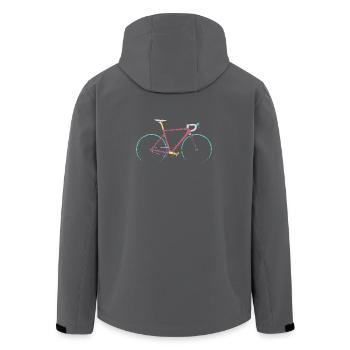 Chemise de vélo de route vintage – Motif de vélo rétro - Veste softshell homme en polyester recyclé Stanley/Stella - noir - Dos - AI Model Male 185 light (185cm)