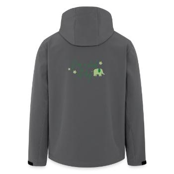 Nap o'clock all day Elefant grün - Recycelte Männer Softshell-Jacke von Stanley/Stella - Schwarz - Hinten - AI Model Male 185 light (185cm)