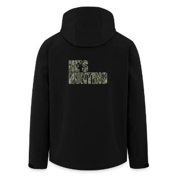 Il est la femme chasseuse d’un fier chasseur - Veste softshell homme en polyester recyclé Stanley/Stella - noir - Dos - AI Model Male 185 light (185cm)