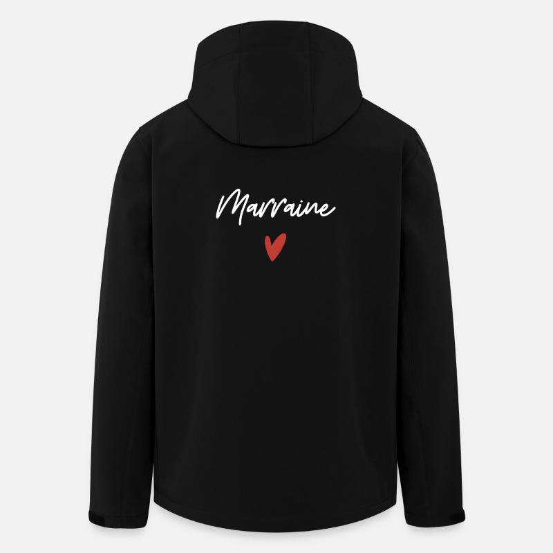Marraine coeur idée cadeau - Veste softshell homme en polyester recyclé Stanley/Stella - noir