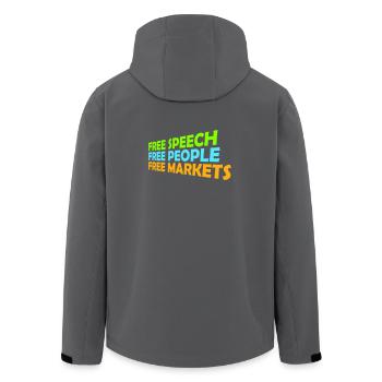 Free Speech Markets People Libertär Freiheit Logo - Recycelte Männer Softshell-Jacke von Stanley/Stella - Schwarz - Hinten - AI Model Male 185 light (185cm)