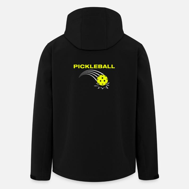 Joueur drôle de pickleball - Veste softshell homme en polyester recyclé Stanley/Stella - noir