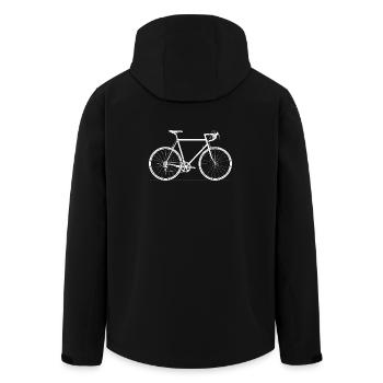 Road Bike Silhouette Design - Men’s Recycled Softshell Jacket by Stanley/Stella - black - Back - AI Model Male 185 light (185cm)