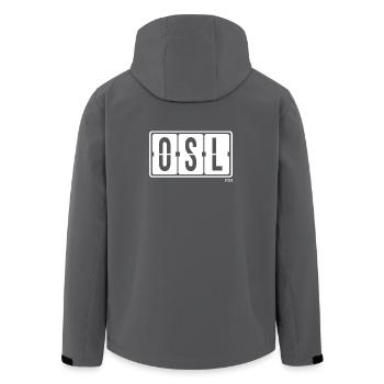 Oslo OSL, City Souvenir hoodie, Mug, Beanie - Men’s Recycled Softshell Jacket by Stanley/Stella - black - Back - AI Model Male 185 light (185cm)