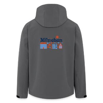 München Skyline Illustration Farbige Stadt - Recycelte Männer Softshell-Jacke von Stanley/Stella - Schwarz - Hinten - AI Model Male 185 light (185cm)