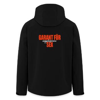 Provokatives Shirt - Garant für ausgelassenen Sex - Recycelte Männer Softshell-Jacke von Stanley/Stella - Schwarz - Hinten - AI Model Male 185 light (185cm)