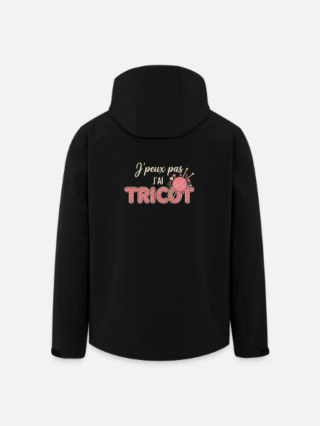 J'ai TRICOT—humour tricot - Veste softshell homme en polyester recyclé Stanley/Stella - noir