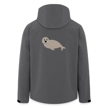 Seehund Seehunde Robbe Robben Tiere - Recycelte Männer Softshell-Jacke von Stanley/Stella - Schwarz - Hinten - AI Model Male 185 light (185cm)