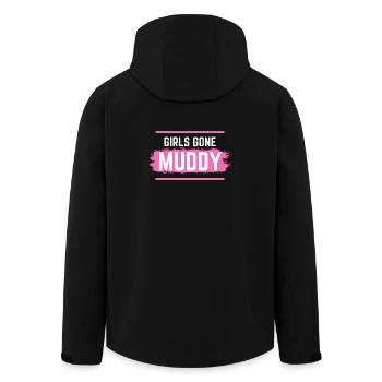 Muddy run shirt mud Matsch Lauf girl Team obstacle - Recycelte Männer Softshell-Jacke von Stanley/Stella - Schwarz - Hinten - AI Model Male 185 light (185cm)