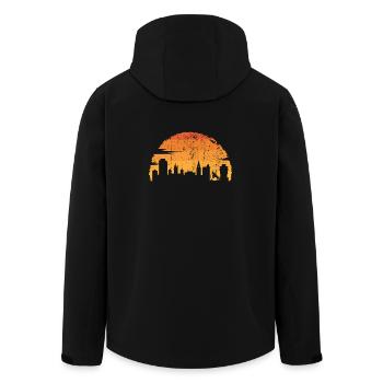 Sunset Skyline Rider - Men’s Recycled Softshell Jacket by Stanley/Stella - black - Back - AI Model Male 185 light (185cm)