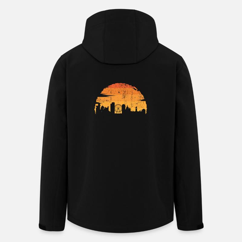 Sunset Skyline Silhouette - Men’s Recycled Softshell Jacket by Stanley/Stella - black