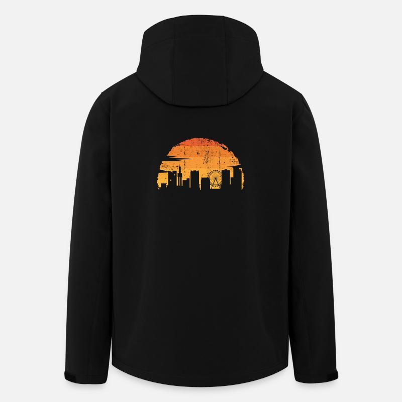Sunset Skyline Silhouette - Men’s Recycled Softshell Jacket by Stanley/Stella - black