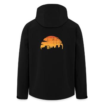 Silhouette d’horizon du coucher de soleil - Veste softshell homme en polyester recyclé Stanley/Stella - noir - Dos - AI Model Male 185 light (185cm)