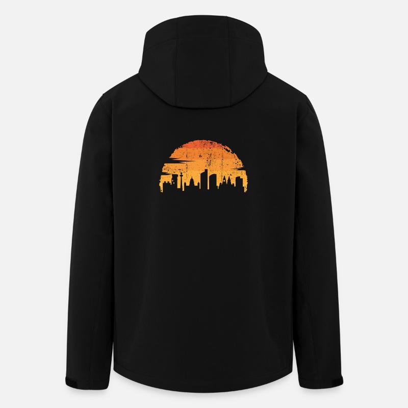 Sunset City Skyline Silhouette - Recycelte Männer Softshell-Jacke von Stanley/Stella - Schwarz