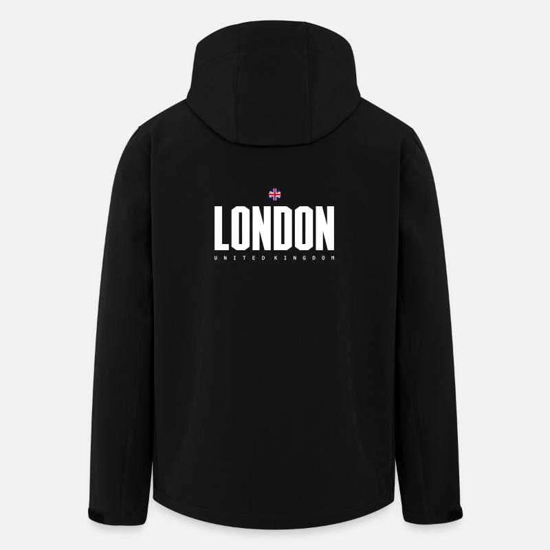 London Bold Bloc UK Flag - Men’s Recycled Softshell Jacket by Stanley/Stella - black
