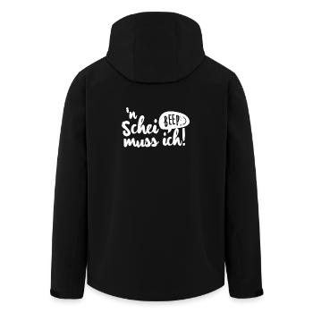 Humorvolles Spruchdesign mit Revoluzzer Flair. - Recycelte Männer Softshell-Jacke von Stanley/Stella - Schwarz - Hinten - AI Model Male 185 light (185cm)