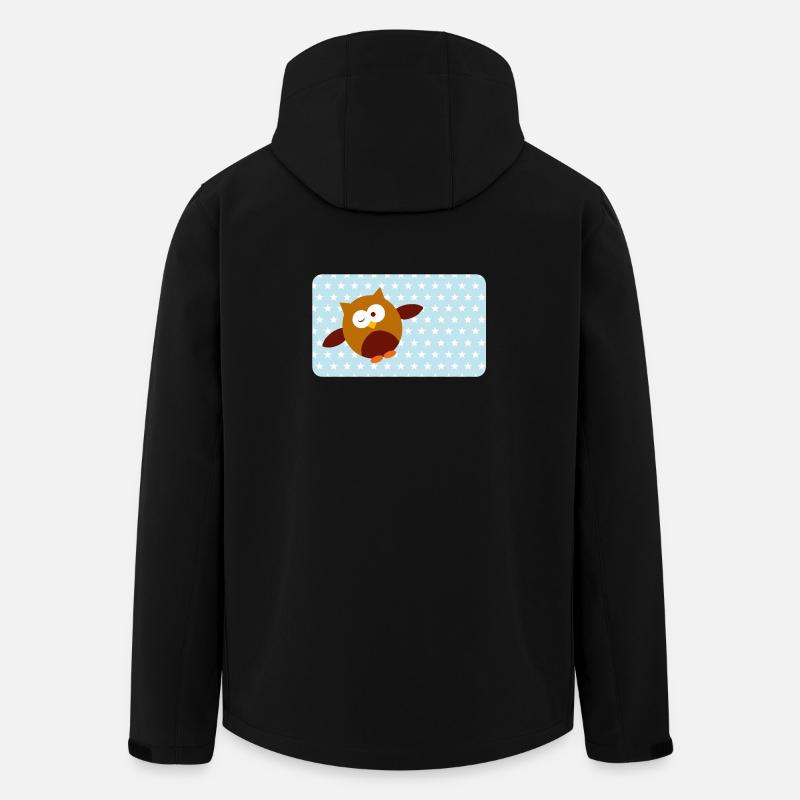 Funny Owl with Blue Asterisk | Customisable - Men’s Recycled Softshell Jacket by Stanley/Stella - black
