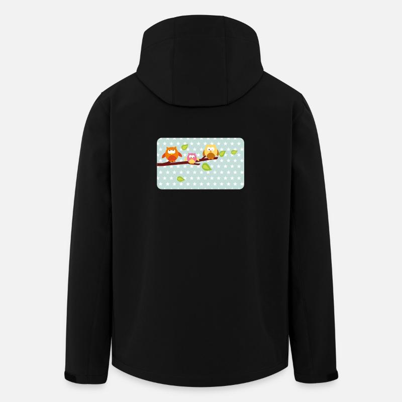Kleine Eulen mit Sternchen mint | personalisierbar - Recycelte Männer Softshell-Jacke von Stanley/Stella - Schwarz