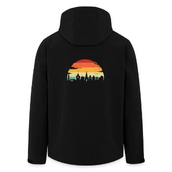 Sunset Rainbow Skyline - Men’s Recycled Softshell Jacket by Stanley/Stella - black - Back - AI Model Male 185 light (185cm)