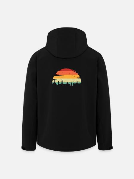 Vivid Sunset Skyline - Men’s Recycled Softshell Jacket by Stanley/Stella - black