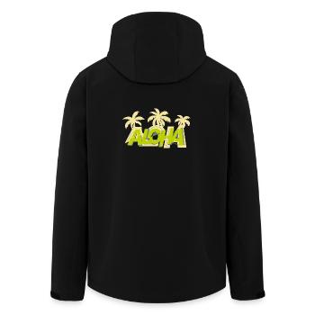 Aloha & Palmen - Recycelte Männer Softshell-Jacke von Stanley/Stella - Schwarz - Hinten - AI Model Male 185 light (185cm)
