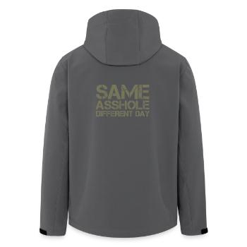 Same Asshole, different day - Recycelte Männer Softshell-Jacke von Stanley/Stella - Schwarz - Hinten - AI Model Male 185 light (185cm)