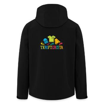 Thrift Shopper Thrifterista Thrift Store - Recycelte Männer Softshell-Jacke von Stanley/Stella - Schwarz - Hinten - AI Model Male 185 light (185cm)