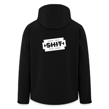 Fuck This Shit Shaving Blade - Men’s Recycled Softshell Jacket by Stanley/Stella - black - Back - AI Model Male 185 light (185cm)