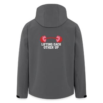 Lifting Each Other Up Funny Gym Workout Valentine - Men’s Recycled Softshell Jacket by Stanley/Stella - black - Back - AI Model Male 185 light (185cm)