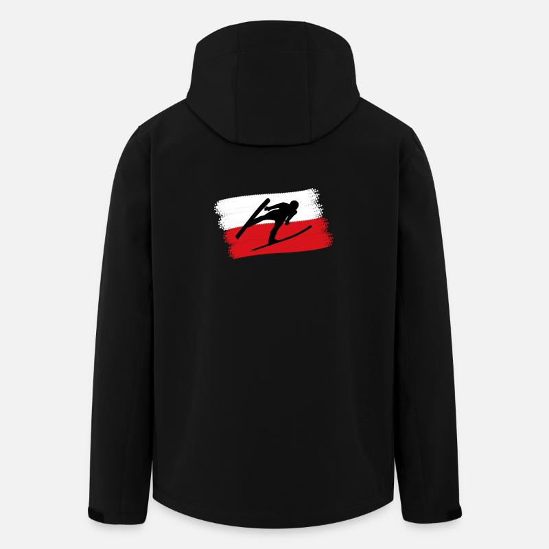 Skispringer Polen - Recycelte Männer Softshell-Jacke von Stanley/Stella - Schwarz