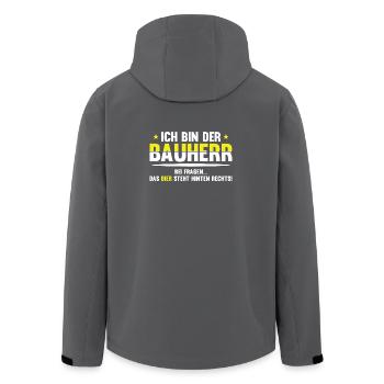 Bayerischer Bierwitz Spruch - Recycelte Männer Softshell-Jacke von Stanley/Stella - Anthrazit - Hinten - AI Model Male 185 light (185cm)