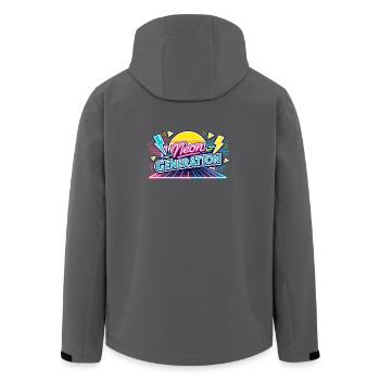 Neon Generation Retro-Vibe - Recycelte Männer Softshell-Jacke von Stanley/Stella - Schwarz - Hinten - AI Model Male 185 light (185cm)