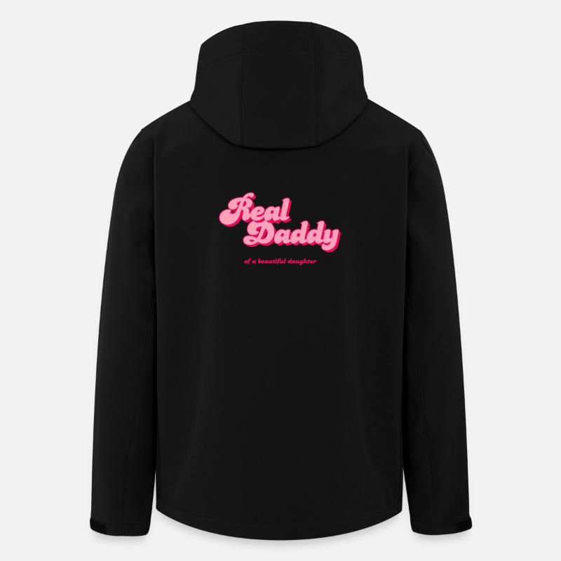 Real Daddy Pink Script Print - Men’s Recycled Softshell Jacket by Stanley/Stella - black