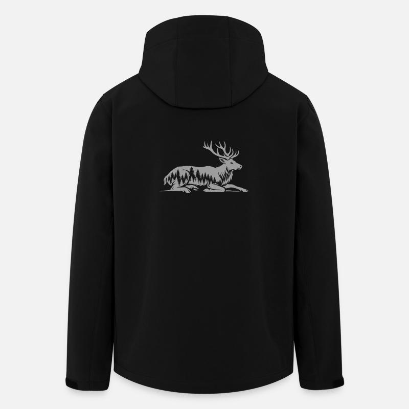  Hirsch - Recycelte Männer Softshell-Jacke von Stanley/Stella - Schwarz